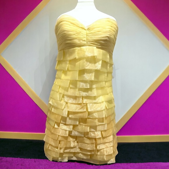 Vintage 80’s yellow subtle ombré party dress. - Picture 1 of 7